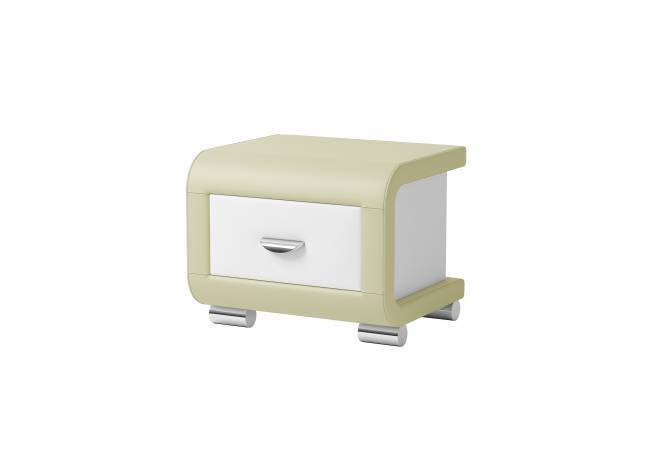 Тумба Orma Soft 3, цвет: Экокожа Кремовый/Белый