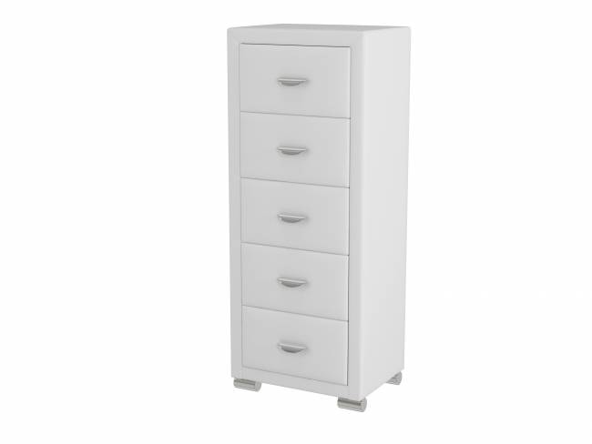 Комод Orma Soft 2 (5 ящиков), цвет: Экокожа Белый
