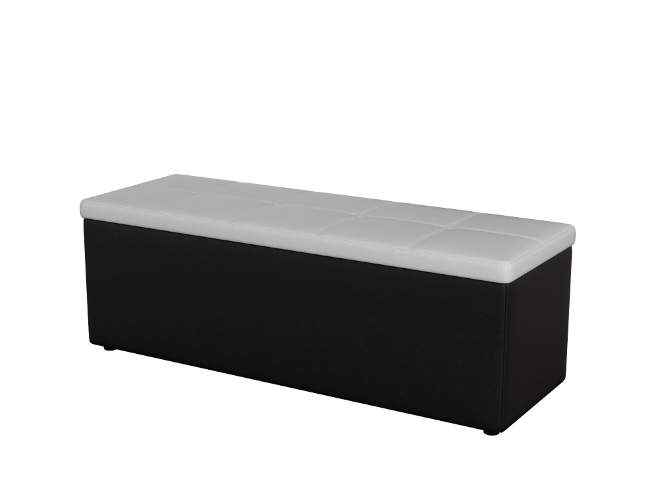 Двухместный пуф Orma soft 2, цвет: Экокожа Черный/Белый Двухместный пуф Orma soft 2, цвет: Экокожа Черный/Белый