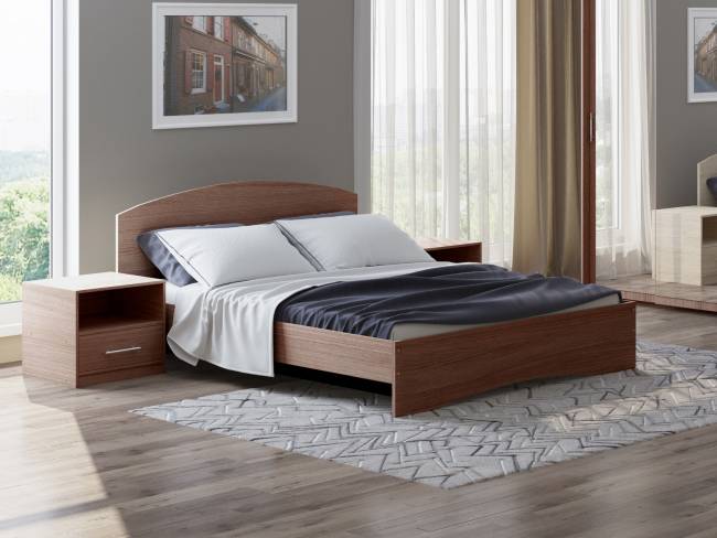 Кровать Этюд, цвет: Ясень Шимо темный