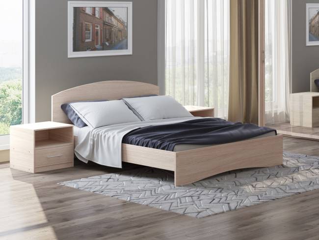 Кровать Этюд, цвет: Ясень Шимо светлый