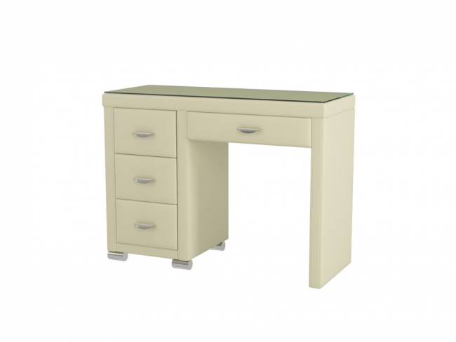 Туалетный стол OrmaSoft-2 (4 ящика) левый, цвет: Экокожа Кремовый Туалетный стол OrmaSoft-2 (4 ящика) левый, цвет: Экокожа Кремовый